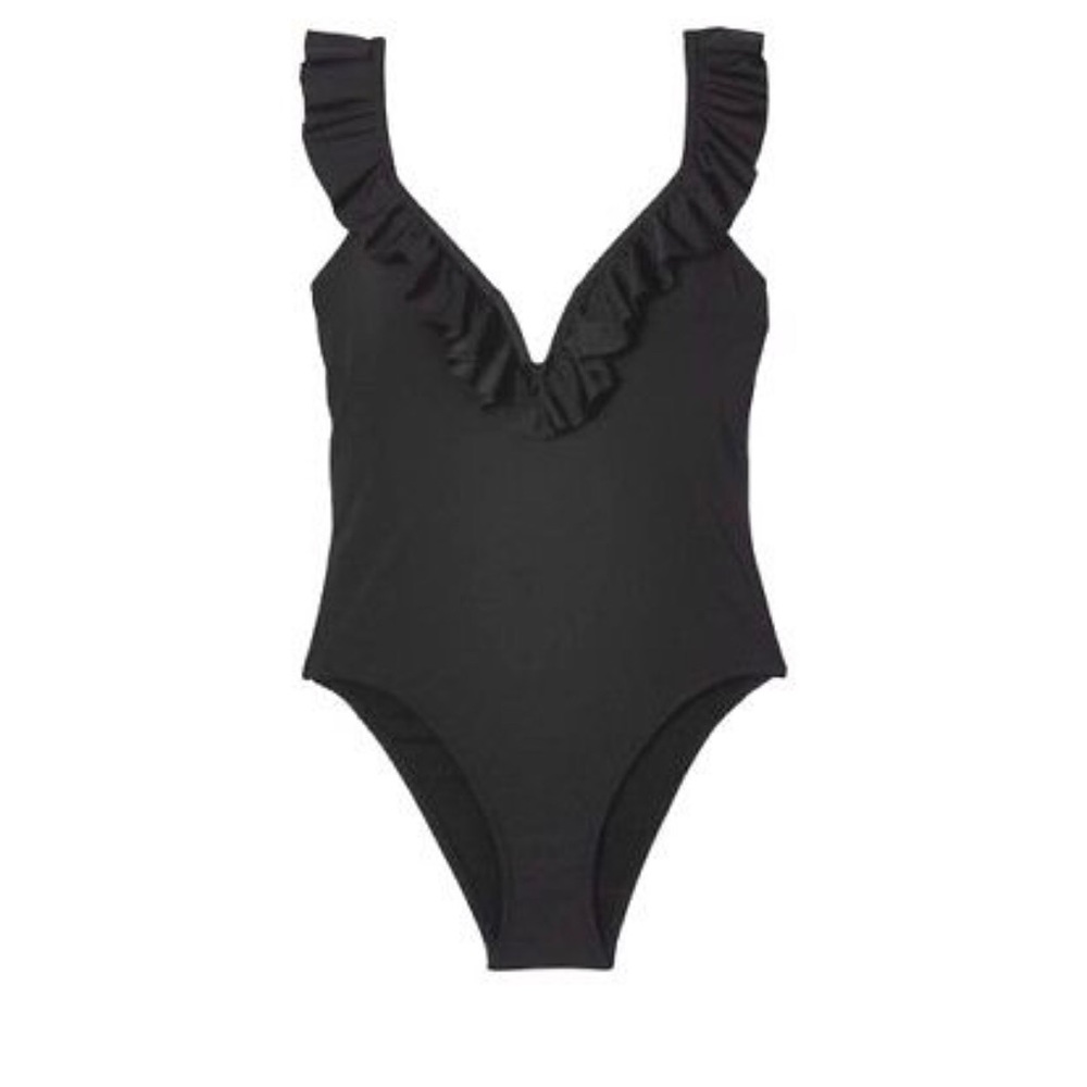 Ruffle V-wire one-piece swimsuit
